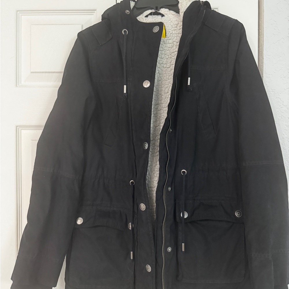 Prince & Fox Black Hooded Field Jacket sz M